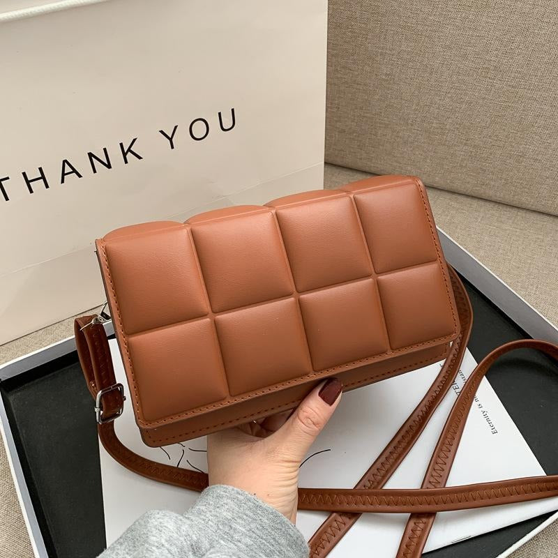 Rhombus PU Crossbody Shoulder Bag