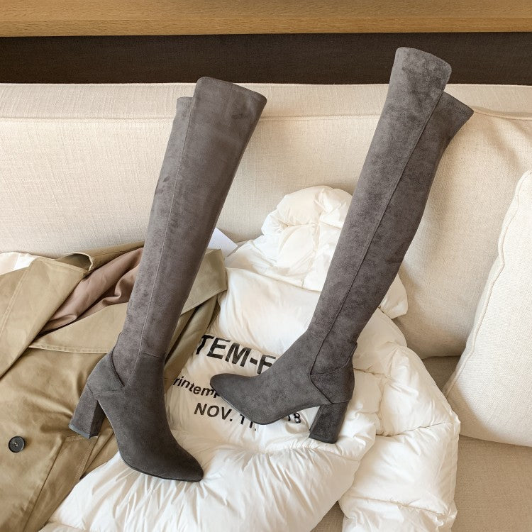 Women's High-Top Winter Fleece Over-the-Knee Boots
