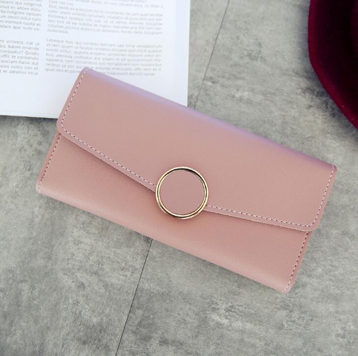 Women's Wallet with Stylish Round Buckle