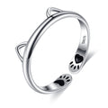 S925 Sterling Silver Cat Ear Bread Ring