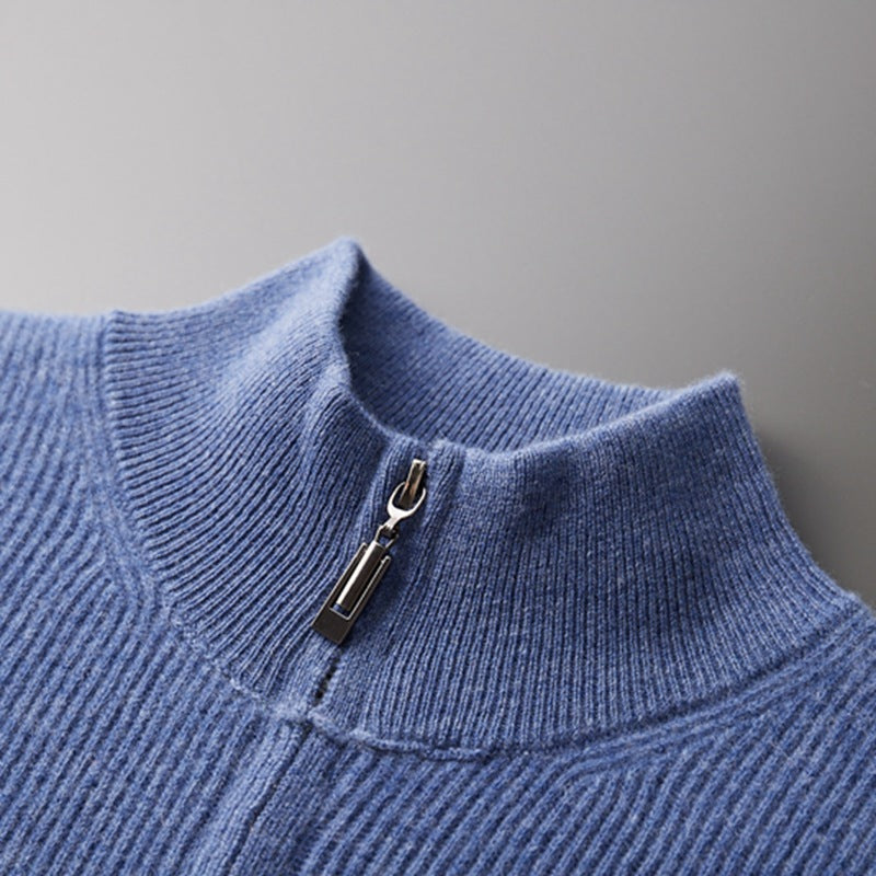 Men's Versatile Thick Wool Zippered Cardigan