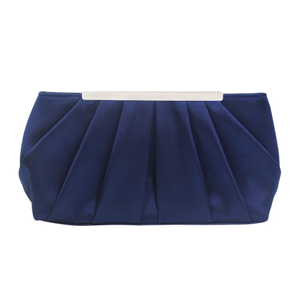 Women's Evening Clutch, Elegant Pleated Satin Bridal Purse for Party Prom Banquet