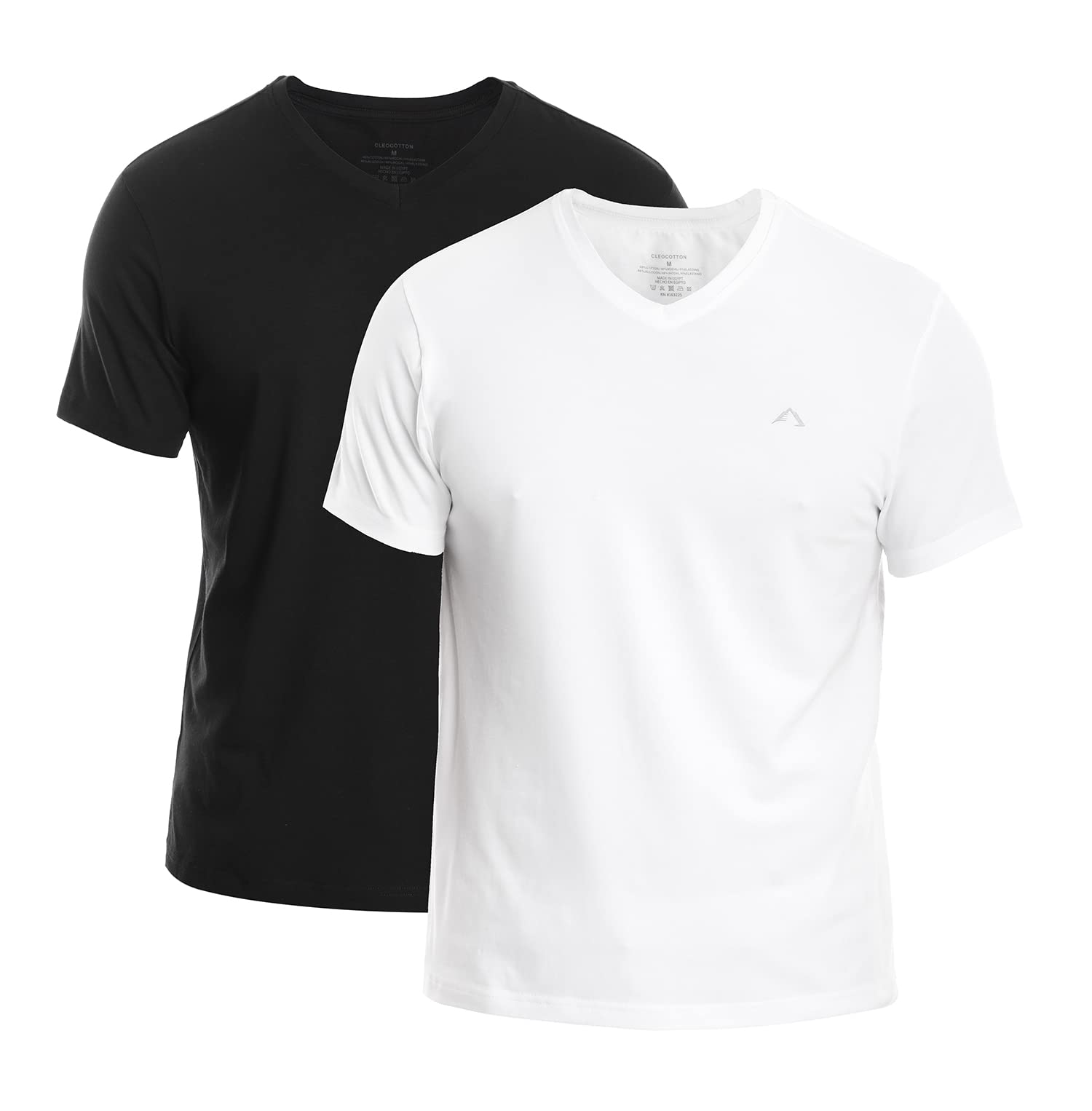 Mens V.Neck - Blk/Wht-Large