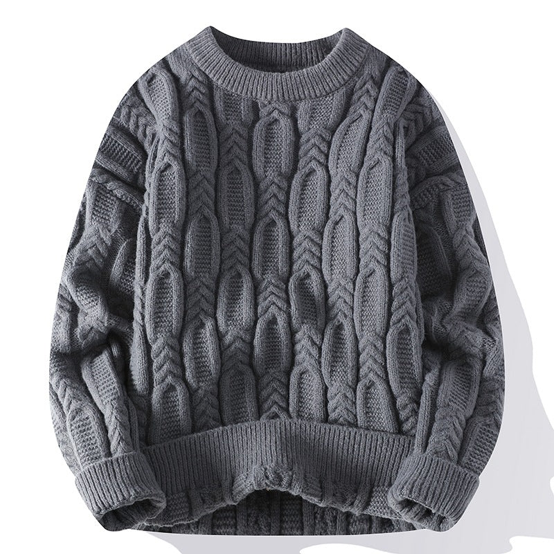 Men's Thick Needle Long-sleeve Round Neck Sweater