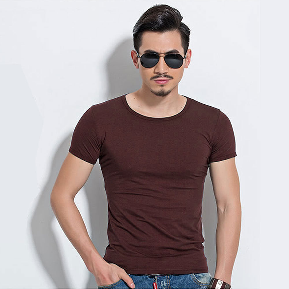 Summer Short Sleeve T-Shirt, Crew Neck Slim Fit Top