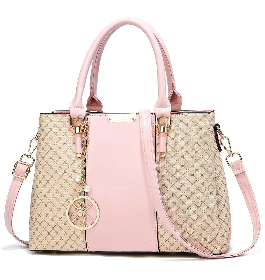 Handbag for Women, 3 Zip Compartments, Tote Bag, Designer Shoulder Purse, Top Handle Satchel Bag