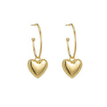 Gold Heart Drop Earrings