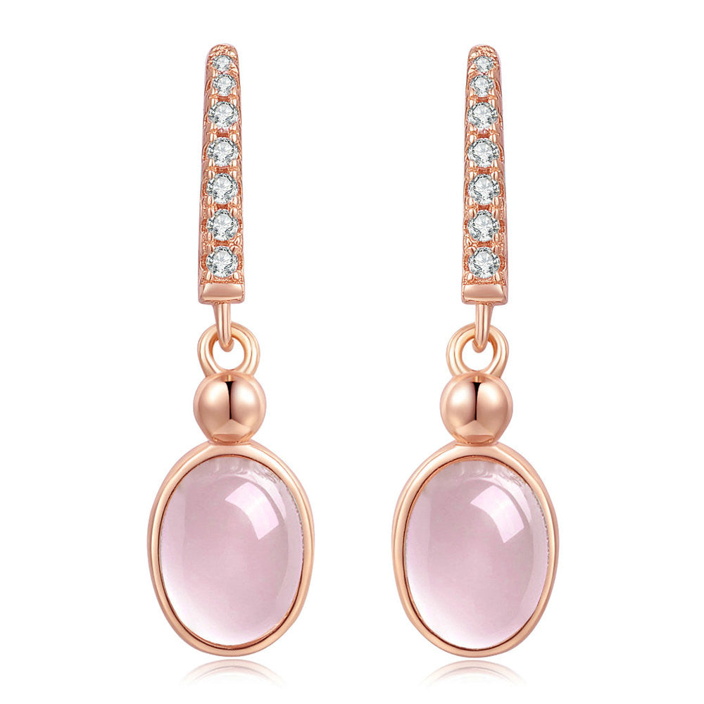 Obscured Moon 925 Silver Jewelry Set with Rose Gold
