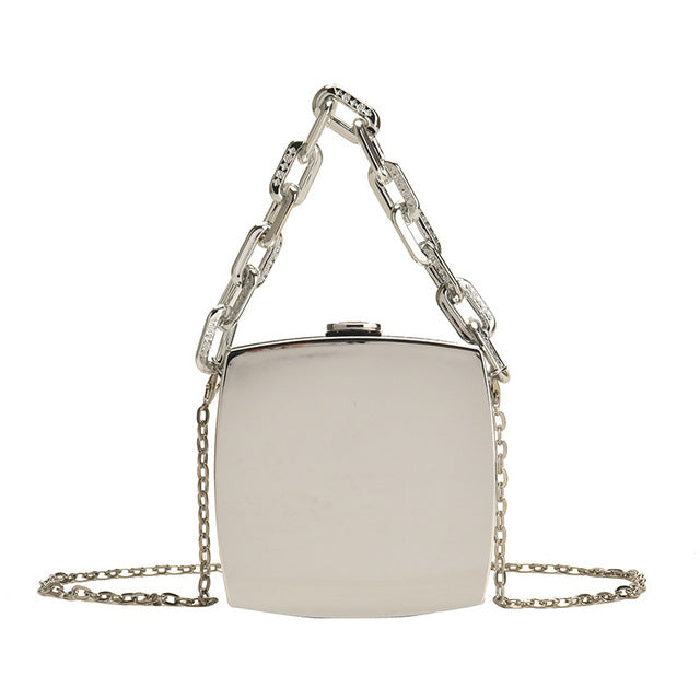 Ladies Evening Clutch, Metallic Mini Purse and Handbag for Evening Event