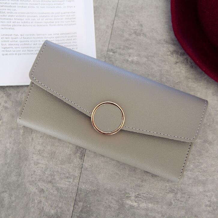 Women's Wallet with Stylish Round Buckle