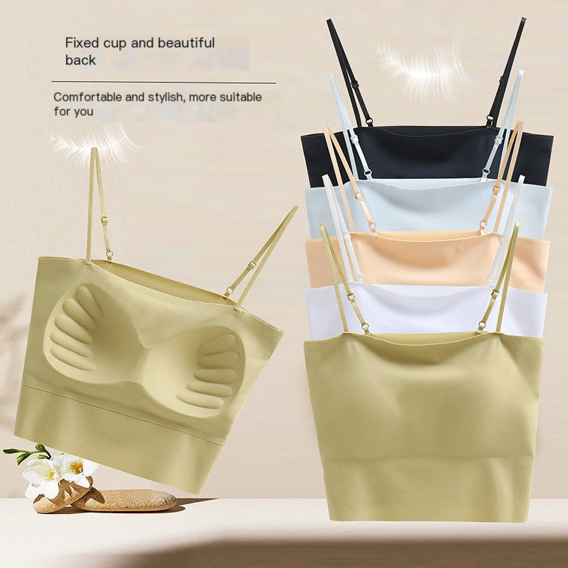 2024 Women's Seamless Sports Crop Top with Straps