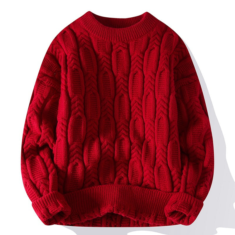 Men's Thick Needle Long-sleeve Round Neck Sweater