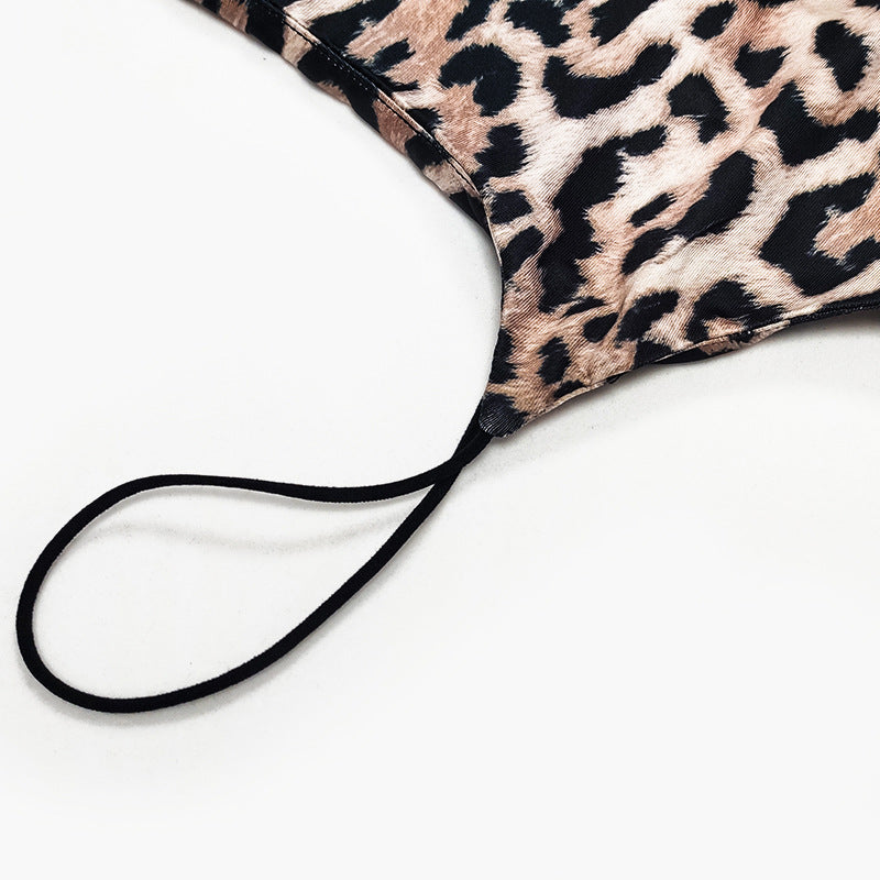 2019 Women's Leopard Print Maxi Dress with Spaghetti Straps