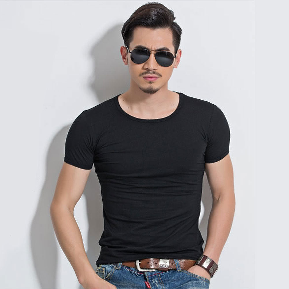Summer Short Sleeve T-Shirt, Crew Neck Slim Fit Top