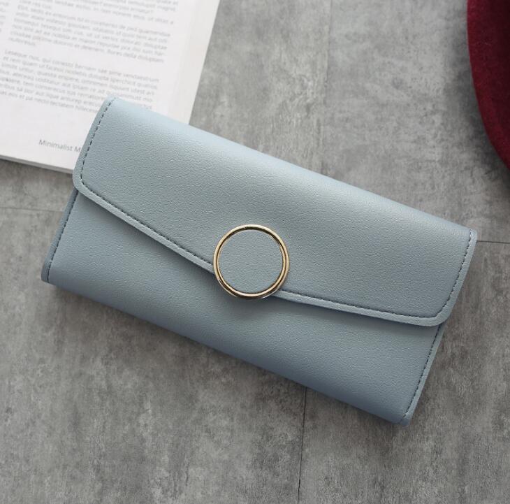 Women's Wallet with Stylish Round Buckle