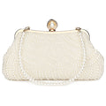 Clutch Bag for Women, Beaded Pearl Evening Purse, Wedding Party Bridal Handbag for Ladies