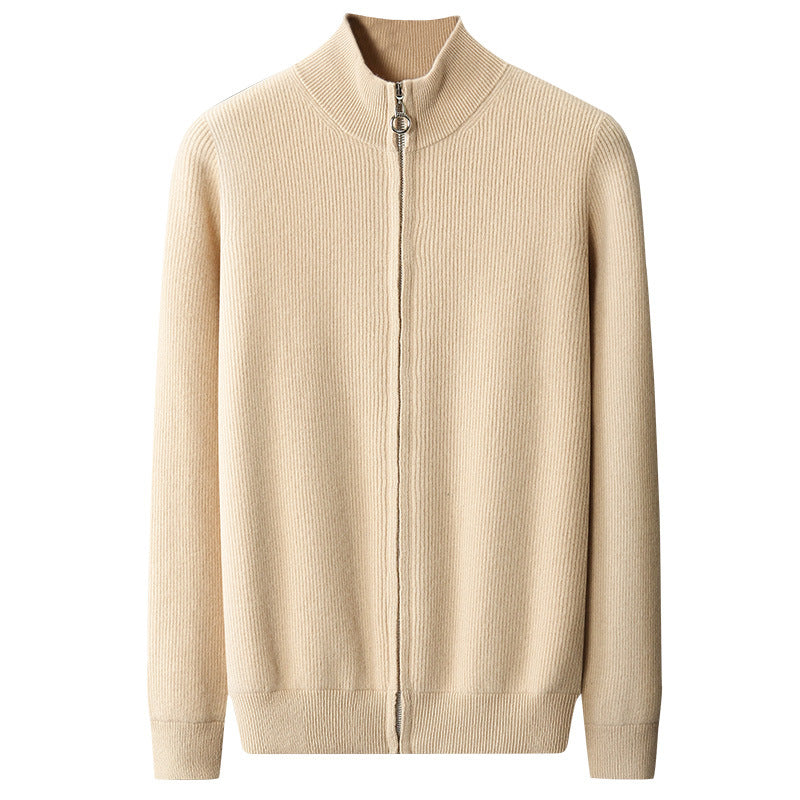 Men's Versatile Thick Wool Zippered Cardigan