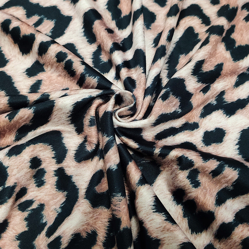 2019 Women's Leopard Print Maxi Dress with Spaghetti Straps