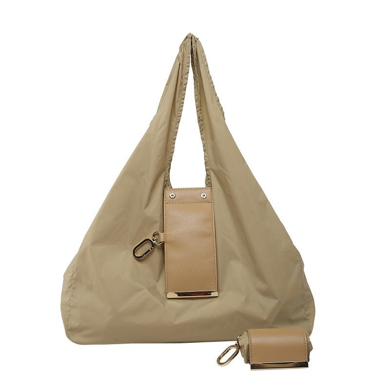 Women's Lightweight Nylon Shoulder Handbag with Key-ring