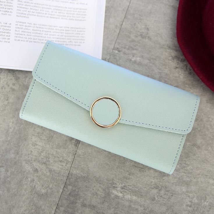 Women's Wallet with Stylish Round Buckle