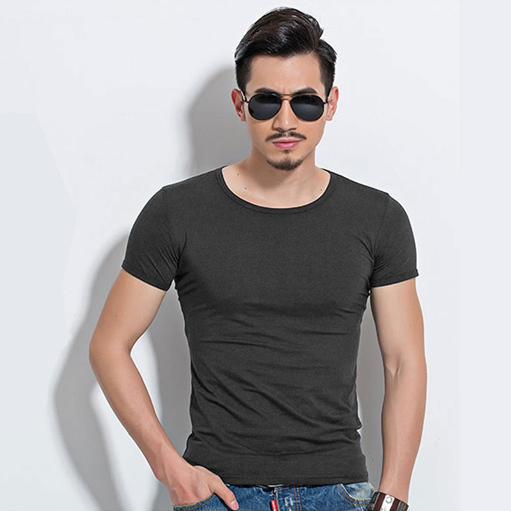 Summer Short Sleeve T-Shirt, Crew Neck Slim Fit Top