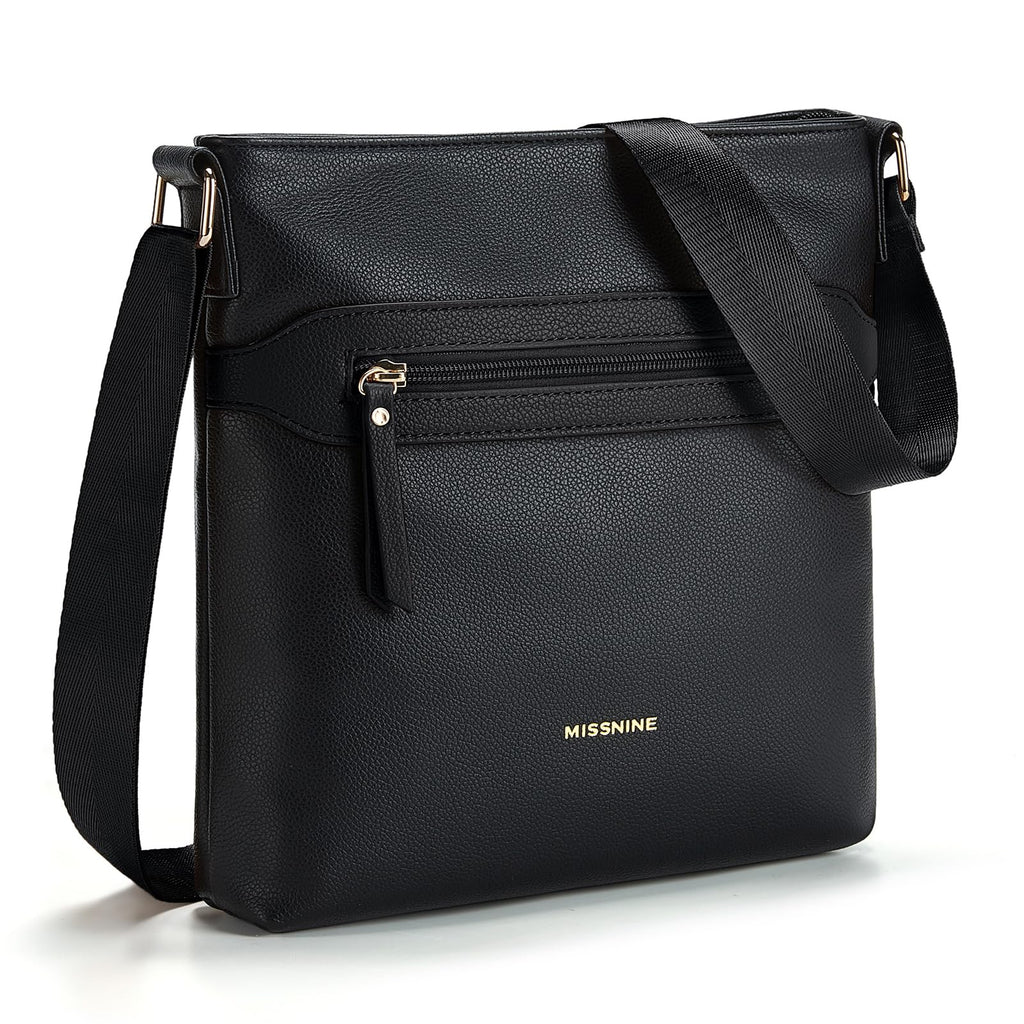 Women's Crossbody Bag, Multi Pocket Purse, Soft Leather Shoulder Handbag with Adjustable Strap