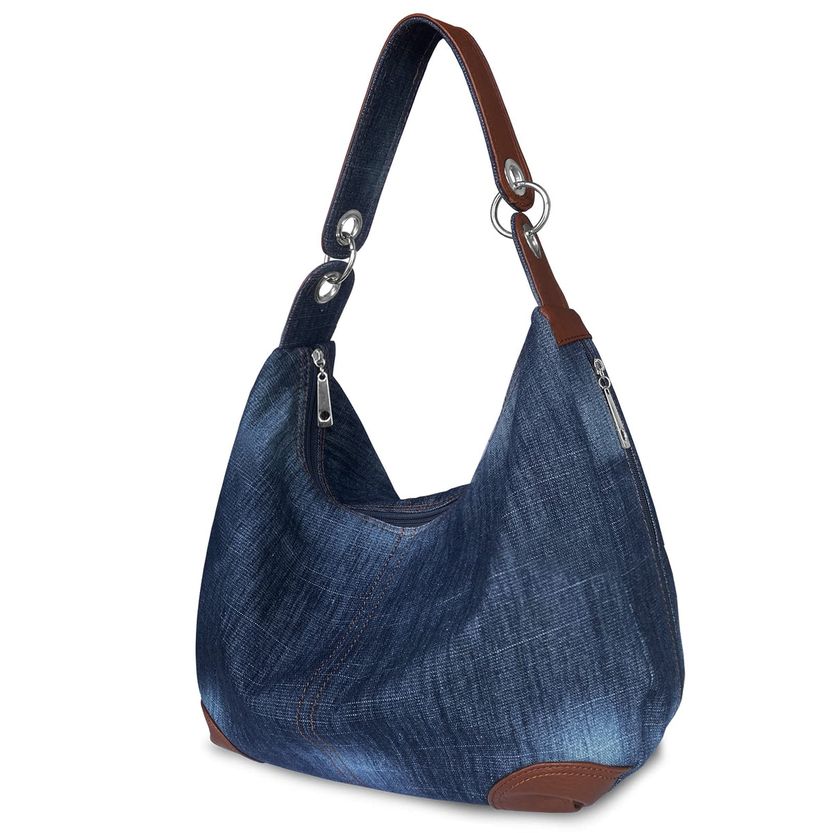 Denim Handbag for Women, Jean Purse with Multiple Pockets