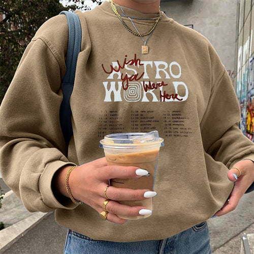 Casual Long Sleeve Women's Letter Print Sweatshirt Jacket