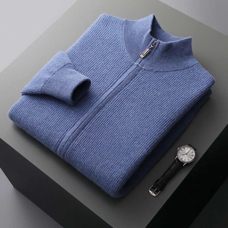 Men's Versatile Thick Wool Zippered Cardigan