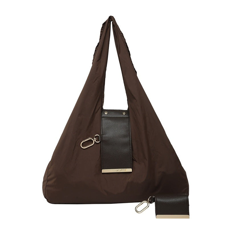 Women's Lightweight Nylon Shoulder Handbag with Key-ring